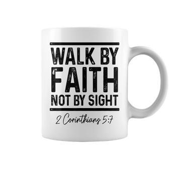 Bible Verse Walk Faith Not By Sight Christian Pastor Coffee Mug - Seseable