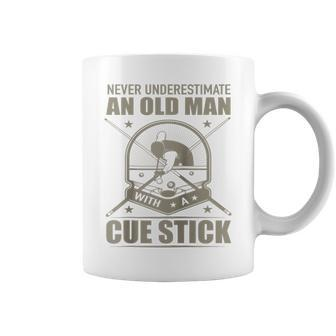 Billiard Never Underestimate An Old Man With A Cue Stick Coffee Mug - Seseable