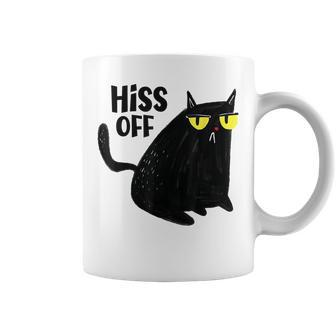 Black Cat Hiss Off For Men Women Meow Cat Gifts Coffee Mug | Mazezy