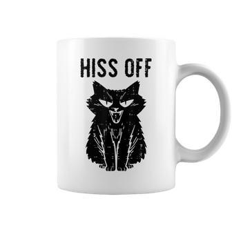 Black Cat Hiss Off Funny Meow Women Men Girls Boys Kids N Coffee Mug | Mazezy