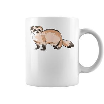 Black Footed Ferret Illustration For Ferret Pet Animal Lover Coffee Mug | Mazezy