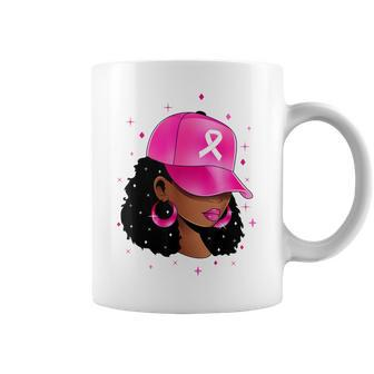 Black Girl Black Woman Breast Cancer Awareness Pink Ribbon Coffee Mug - Seseable