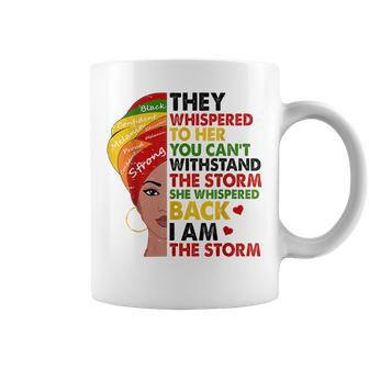 Black History Junenth African Woman Afro I Am The Storm Coffee Mug | Mazezy