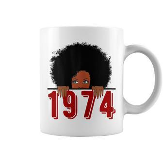 Black Queen Born In 1974 46Th Yrs Old Awesome Birthday Coffee Mug | Mazezy