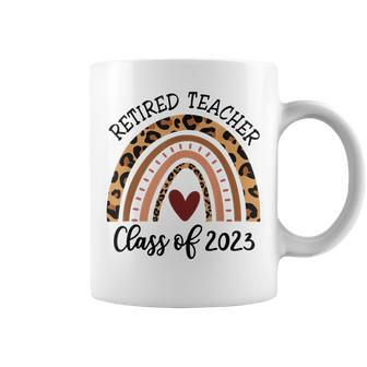 Boho Leopard Rainbow Retired Teacher Class Of 2023 Gifts Coffee Mug | Mazezy
