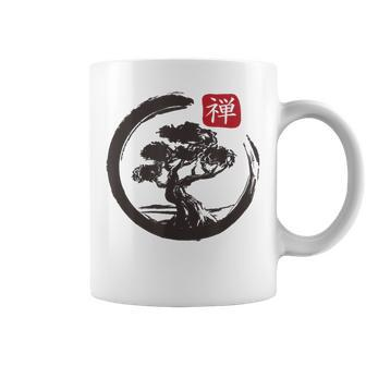 Bonsai Tree In Japanese Zen Buddhist Spiritual Nature Coffee Mug | Mazezy