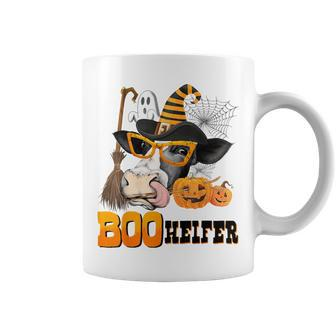 Boo Heifer Halloween Cow Farmer Pumpkin Coffee Mug - Monsterry