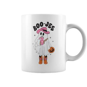 Boo-Jee Spooky Season Retro Ghost Western Halloween Boujee Coffee Mug | Mazezy
