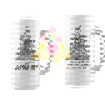 Book Lover Librarian Grow Your Mind Reading Teacher Flower Gifts For Teacher Funny Gifts Coffee Mug | Mazezy