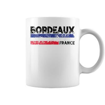 Bordeaux France Flag Tricolor French Distressed Cool Coffee Mug - Seseable