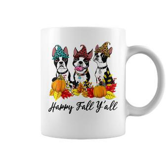 Boston Terrier Paw Lover Fall Y'all Halloween Halloween Coffee Mug | Mazezy