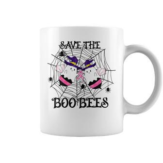 Breast Cancer Bee Ghost Save The Boobies Halloween Coffee Mug - Thegiftio UK