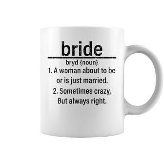 Bride Definition Funny Wife Wedding Married Bridal Graphic Coffee Mug - Thegiftio UK