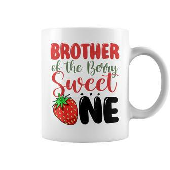 Brother Of The Berry Sweet One Strawberry First Birthday Coffee Mug | Mazezy