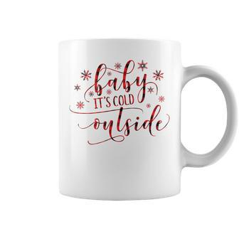 Buffalo Plaid Christmas Song Baby It's Cold Outside Coffee Mug | Mazezy