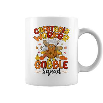 Cafeteria Worker Gobble Squad Turkey Chef Hat Thanksgiving Coffee Mug - Seseable