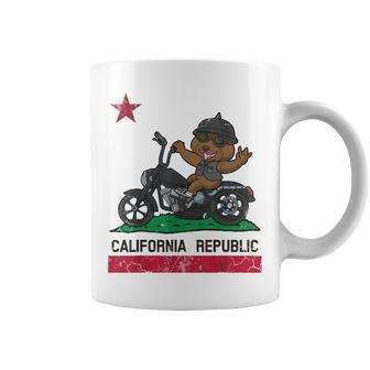 California Republic Flag  Bear Biker Motorcycle Coffee Mug