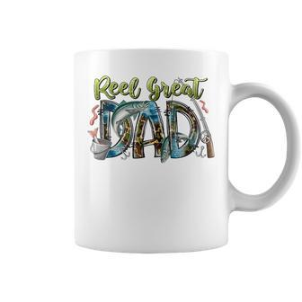 Camo Reel Great Dad Fisherman Daddy Happy Fathers Day Funny Gifts For Dad Coffee Mug | Mazezy
