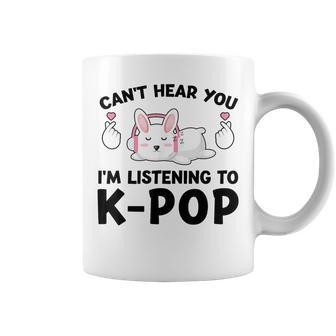 Can't Hear You I'm Listening To K-Pop K-Pop Bunny Coffee Mug - Thegiftio UK