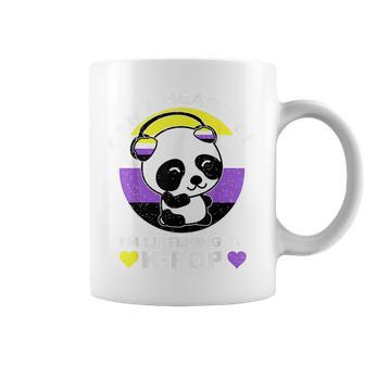 Cant Hear You Im Listening To K-Pop Nonbinary Panda Lgbt Coffee Mug | Mazezy