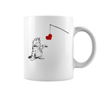 Cat Lovely Play Fishing Pole Cat Toys For Cat Dad Cat Mom Coffee Mug | Mazezy
