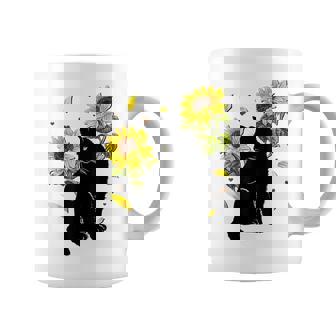 Cat Sunflower Christmas Tree Sun Flower Cat Lover Gift Gifts For Cat Lover Funny Gifts Coffee Mug | Mazezy