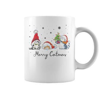 Cats With Santa Hat Merry Catmas Cat Lover Christmas Coffee Mug - Seseable