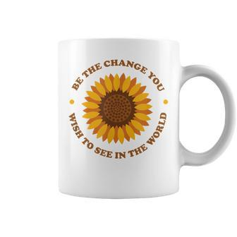Be The Change Retro Sunflower Coffee Mug | Mazezy