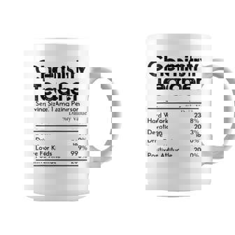 Chemistry Teacher Nutrition Facts Teachers Funny Gift Coffee Mug | Mazezy