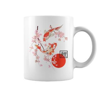 Cherry Blossom Japanese Koi Carp Fish Sakura Graphic Coffee Mug | Mazezy