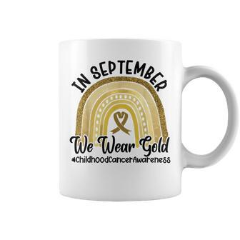 Childhood Cancer Awareness In September We Wear Gold Coffee Mug - Seseable