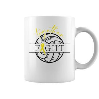 Childhood Cancer Awareness Together We Fight Volleyball Coffee Mug | Mazezy
