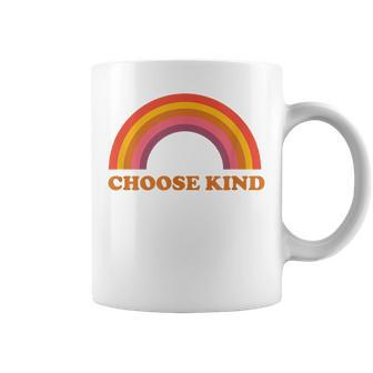 Choose Kind Retro Rainbow Choose Kind Coffee Mug | Mazezy