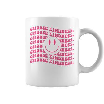 Choose Kindness Pink Smile Face Preppy Aesthetic Trendy Coffee Mug | Mazezy