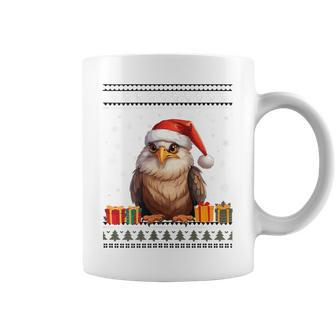 Christmas Eagle Santa Hat Ugly Christmas Sweater Coffee Mug - Monsterry