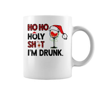 Christmas Ho Ho Holy I'm Drunk Wine Santa Hat Wine Lovers Coffee Mug | Mazezy