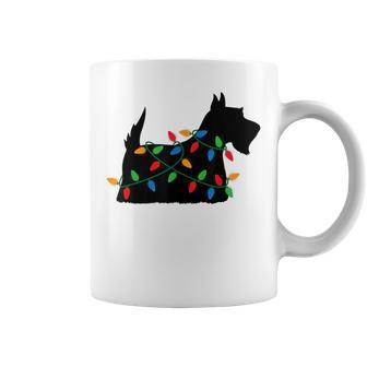 Christmas Lights Scottish Terrier Scottie Dog Lover Coffee Mug | Mazezy