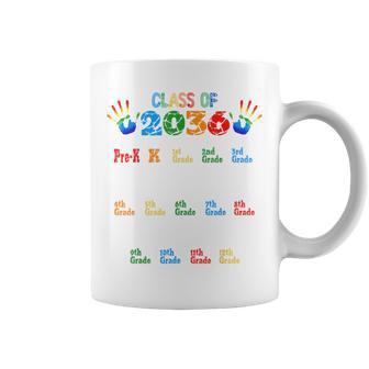 Class Of 2036 Grow With Me Color Handprint Pre K 12Th Grade Handprint Funny Gifts Coffee Mug | Mazezy