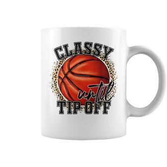 Classy Until Tip Off Funny Basketball Mom Leopard Women Kids Gifts For Mom Funny Gifts Coffee Mug | Mazezy UK