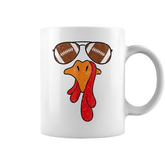 Cool Turkey Face Thanksgiving Football Sunglasses Vintage Coffee Mug - Thegiftio UK