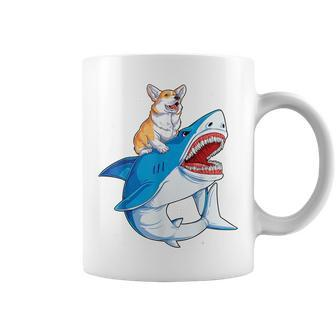 Corgi Shark T Kids Boys Men Space Galaxy Jawsome Gifts Coffee Mug | Mazezy