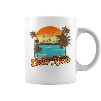 Costa Rica Beach Summer Vacation Palm Trees Sunset Costa Rica Funny Gifts Coffee Mug | Mazezy