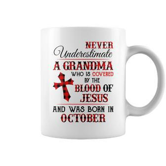 Covered By The Blood Of Jesus And Was Born In October Gift For Womens Coffee Mug | Mazezy