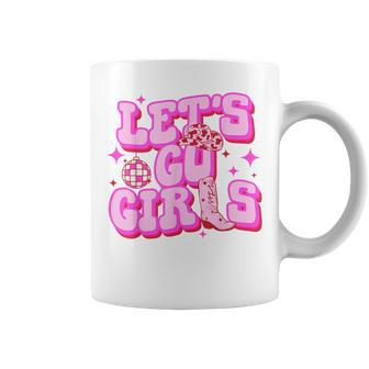 Cowboy Hat Boots Let's Go Girls Western Pink Cowgirls Coffee Mug - Monsterry UK