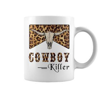 Cowboy Killer Western Retro Leopard Cow Skull Punchy Cowgirl Coffee Mug | Mazezy