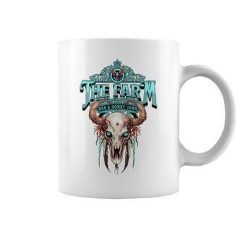 Cowskull 2 The Farm Liberty Missouri Usa Bar Honkytonk Usa Funny Gifts Coffee Mug | Mazezy