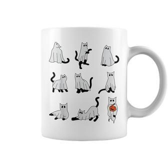 Cute Ghost Cat Halloween Outfit Costumes Coffee Mug | Mazezy