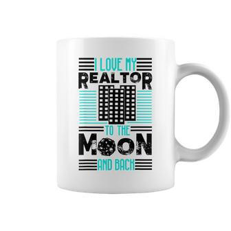 Cute Glam I Love My Realtor To The Moon And Back Gift Coffee Mug | Mazezy UK