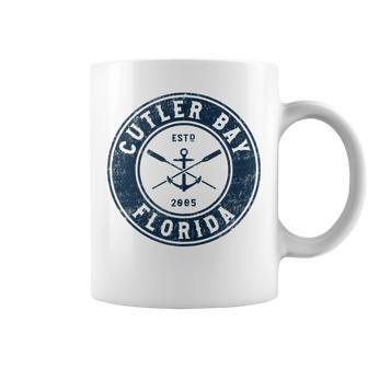Cutler Bay Florida Fl Vintage Boat Anchor & Oars Coffee Mug | Mazezy