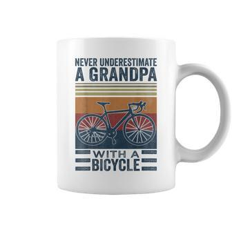 Cycling Grandpa Never Underestimate A Grandpa With A Bicycle Gift For Mens Coffee Mug | Mazezy